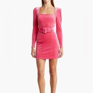 NWT Hot Pink Velvet Dress - size L - Barbie like